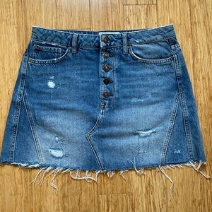 Free People We The Free Denim Mini Skirt, Blue, Women’s
